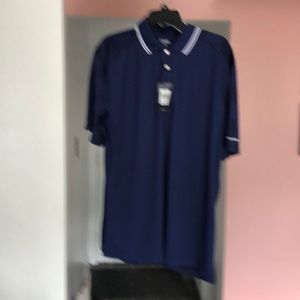 Polo shirt. 100% polyester. Navy blue